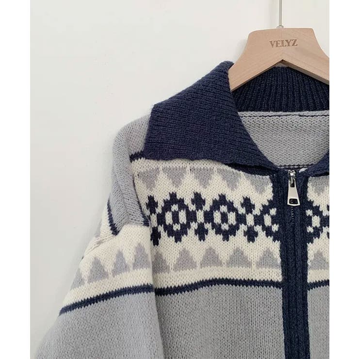 ノルディック柄 Wジップニットブルゾン | VIVID LADY | 詳細画像29 