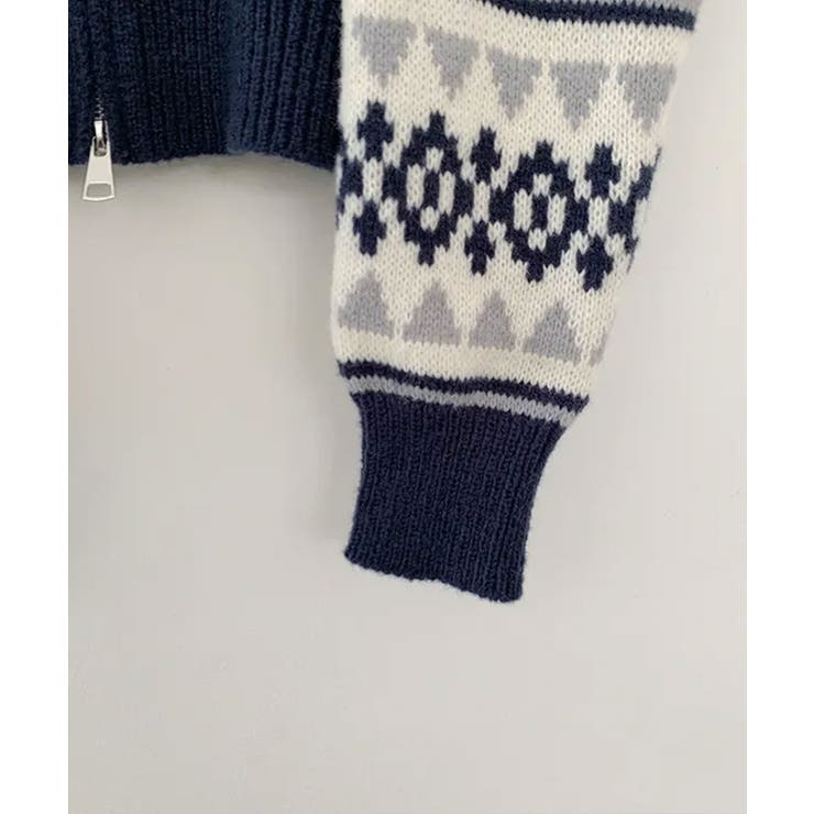 ノルディック柄 Wジップニットブルゾン | VIVID LADY | 詳細画像30 