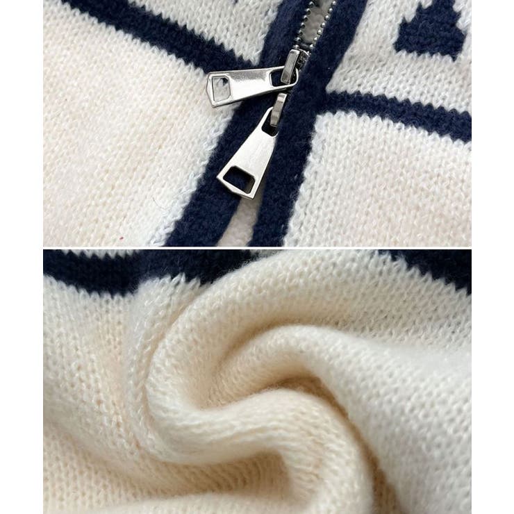 ノルディック柄 Wジップニットブルゾン | VIVID LADY | 詳細画像31 