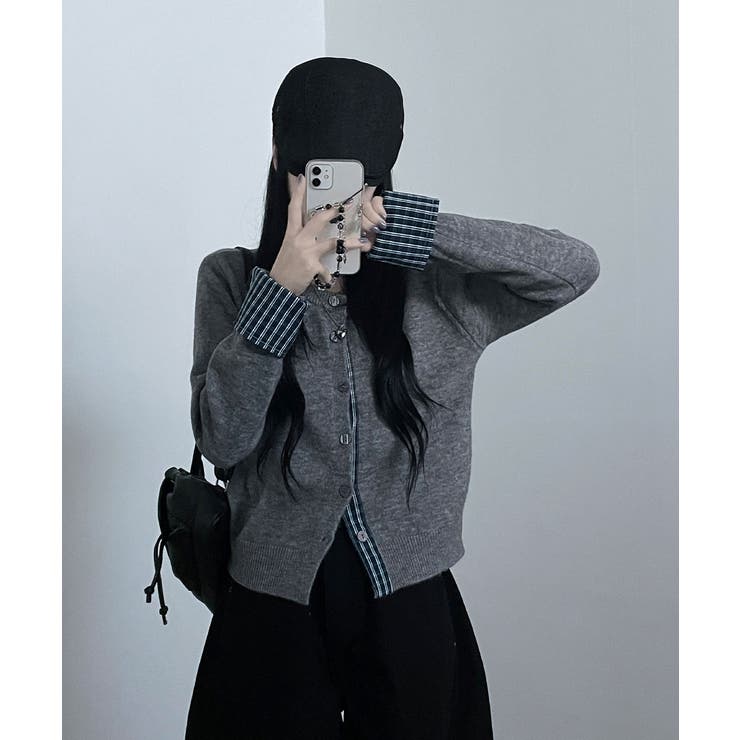 チェック柄シャツドッキング ニットカーディガン | VIVID LADY | 詳細画像11 