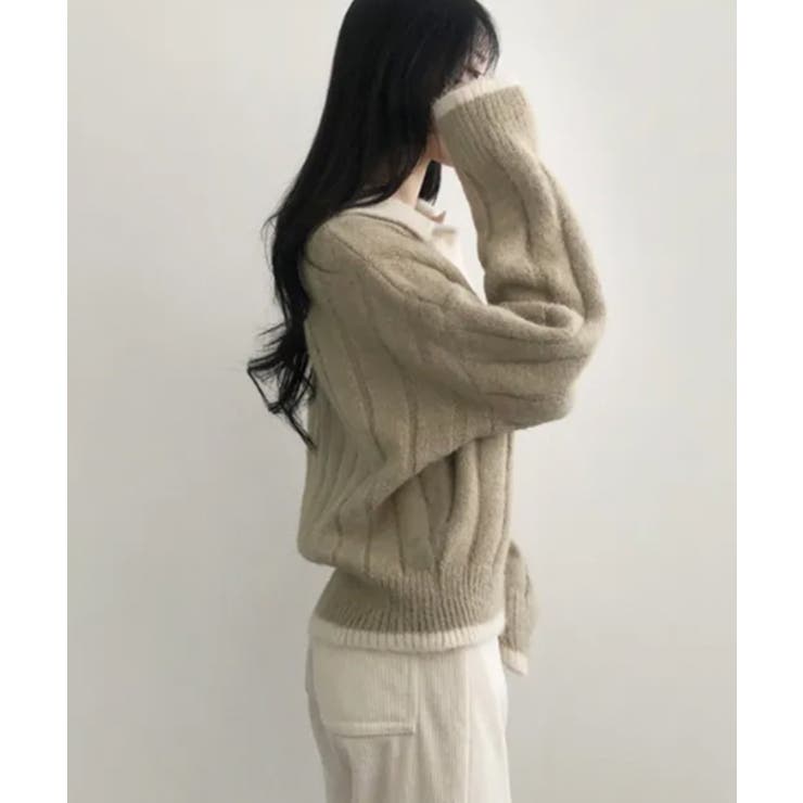 モヘアタッチ ルーズフィット ポロシャツ風ニット | VIVID LADY | 詳細画像8 