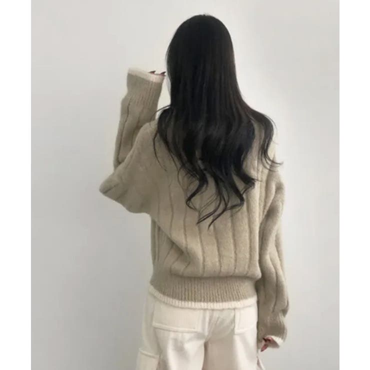 モヘアタッチ ルーズフィット ポロシャツ風ニット | VIVID LADY | 詳細画像9 