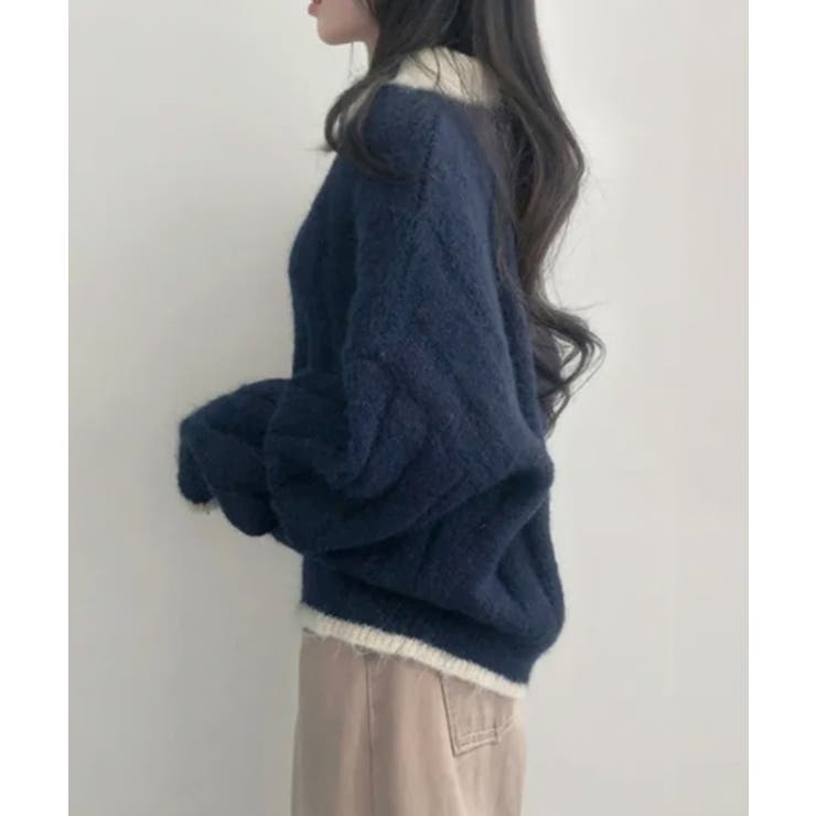 モヘアタッチ ルーズフィット ポロシャツ風ニット | VIVID LADY | 詳細画像17 