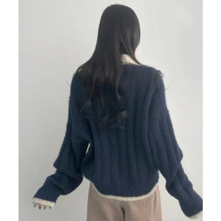 モヘアタッチ ルーズフィット ポロシャツ風ニット | VIVID LADY | 詳細画像20 