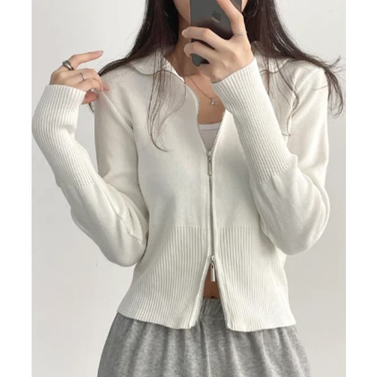 ダブルジップ リブニット カーディガン | VIVID LADY | 詳細画像4 