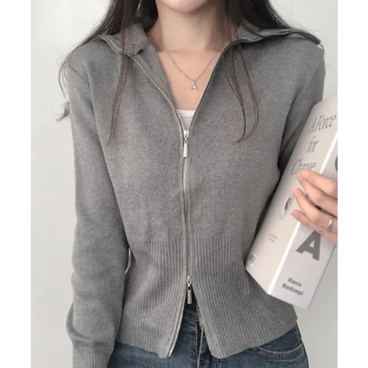 ダブルジップ リブニット カーディガン | VIVID LADY | 詳細画像9 