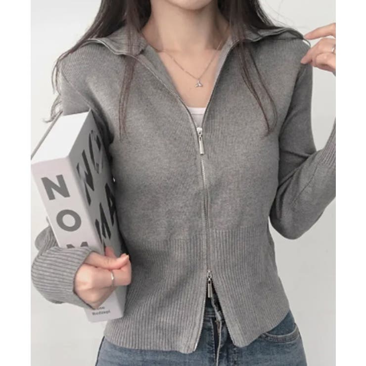 ダブルジップ リブニット カーディガン | VIVID LADY | 詳細画像13 