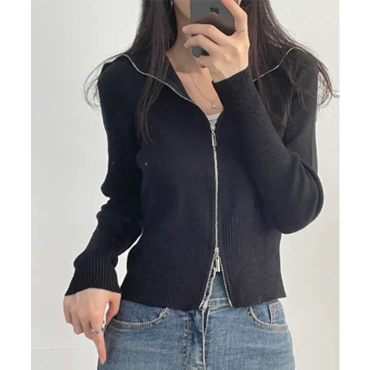 ダブルジップ リブニット カーディガン | VIVID LADY | 詳細画像20 