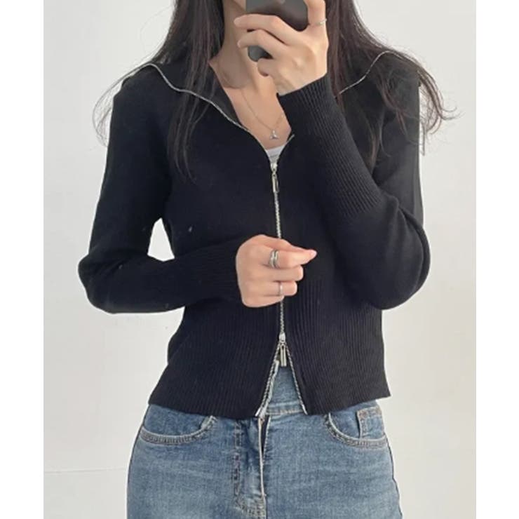 ダブルジップ リブニット カーディガン | VIVID LADY | 詳細画像22 