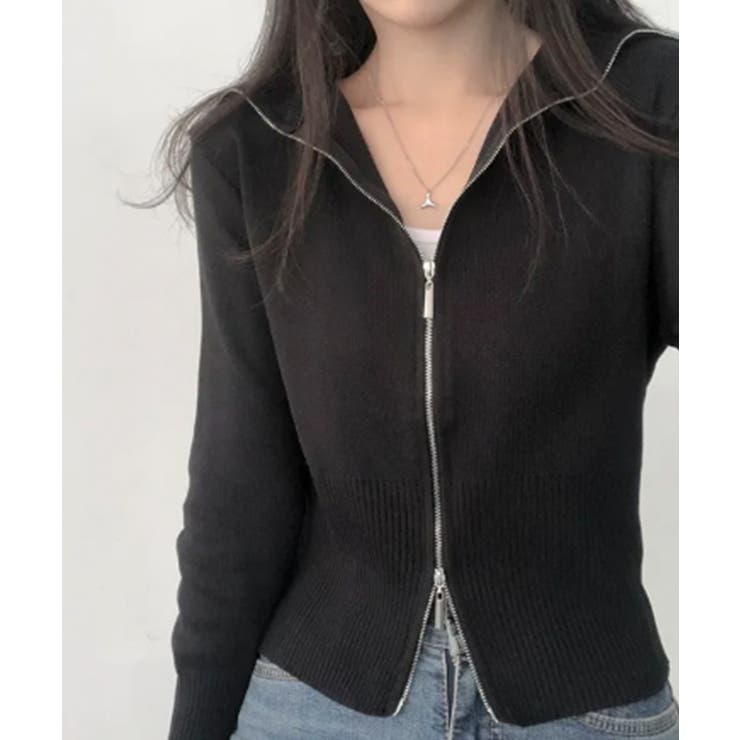 ダブルジップ リブニット カーディガン | VIVID LADY | 詳細画像24 