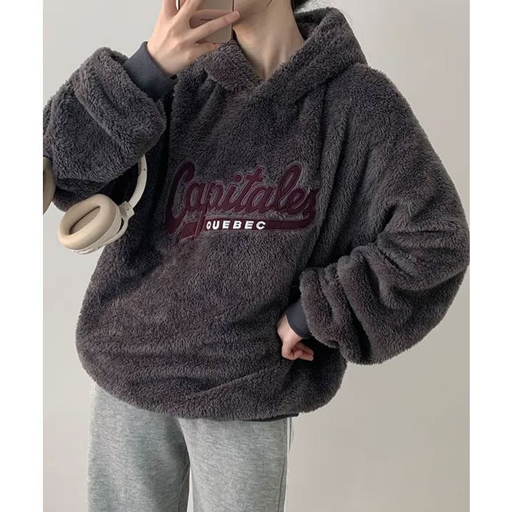 両面ボア フード付きオーバーサイズパーカー | VIVID LADY | 詳細画像10 