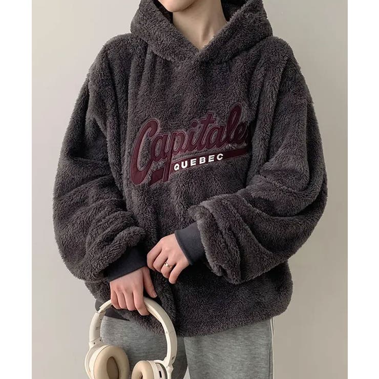 両面ボア フード付きオーバーサイズパーカー | VIVID LADY | 詳細画像11 