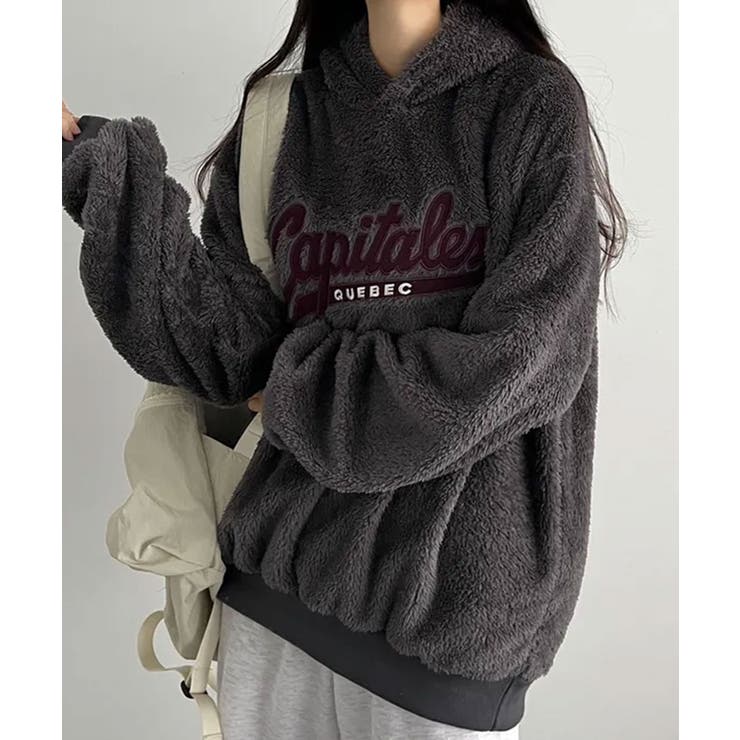 両面ボア フード付きオーバーサイズパーカー | VIVID LADY | 詳細画像22 