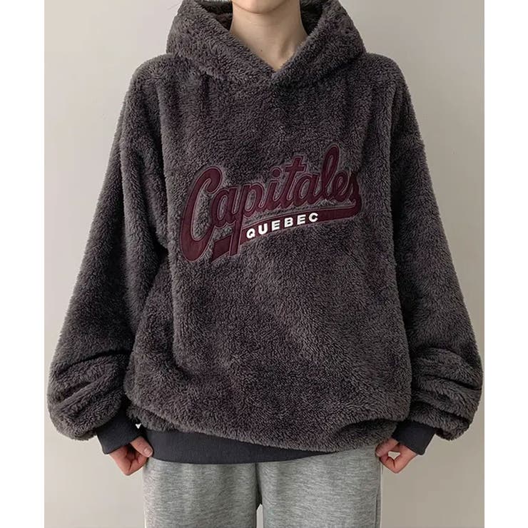 両面ボア フード付きオーバーサイズパーカー | VIVID LADY | 詳細画像6 