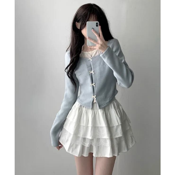 チョーカーストラップ付き レイヤード風 ショート丈 ロンT | VIVID LADY | 詳細画像2 