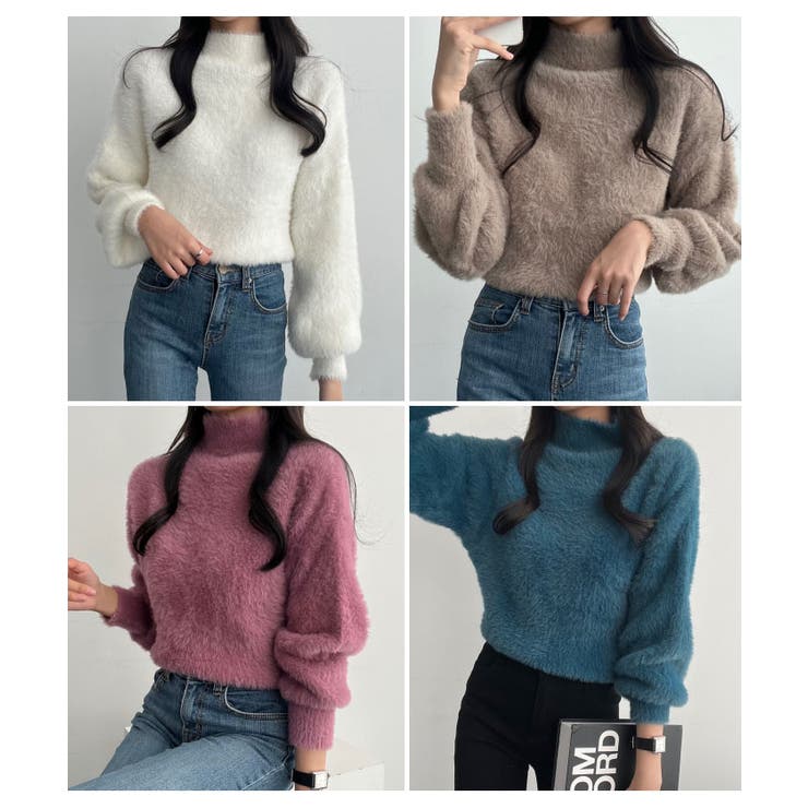 ounce 韓国　レディース　ニット シャギーニット ニット レディース 秋冬 毛玉になりにくい ふわふわ