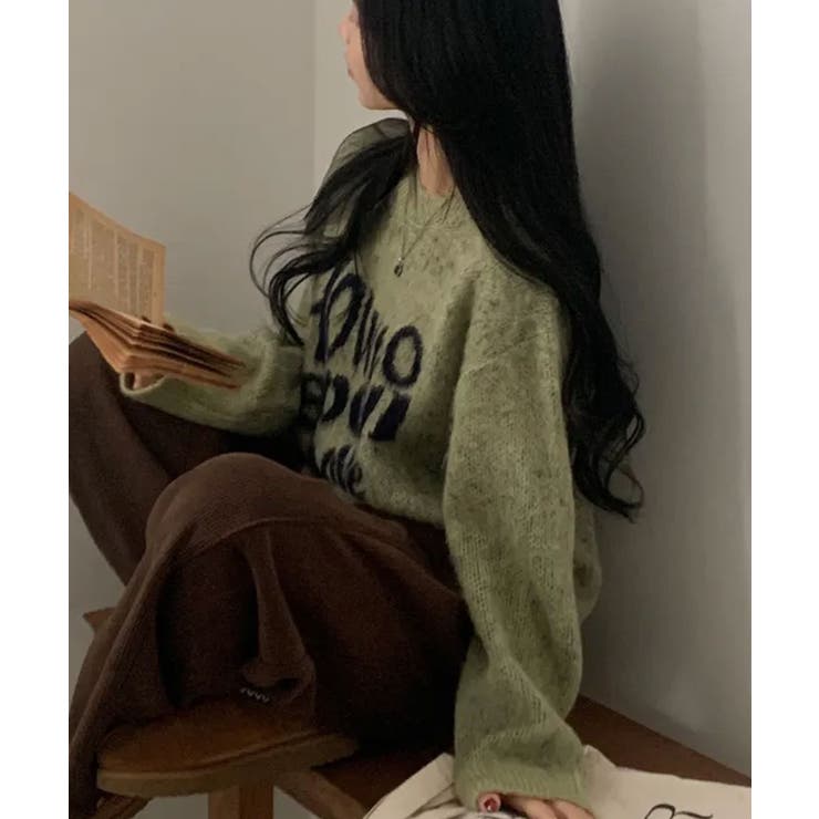 クルーネック カジュアルニットトップス | VIVID LADY | 詳細画像18 