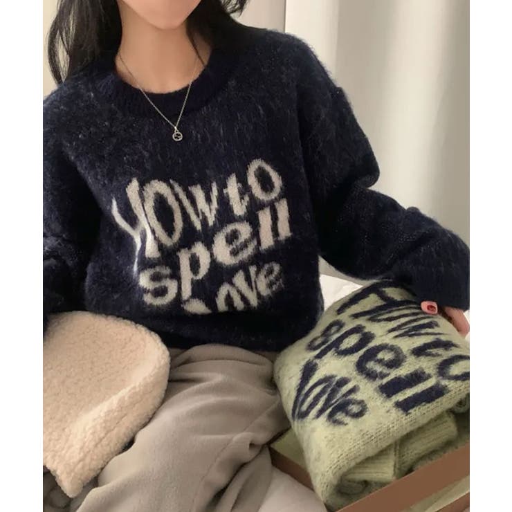 クルーネック カジュアルニットトップス | VIVID LADY | 詳細画像25 