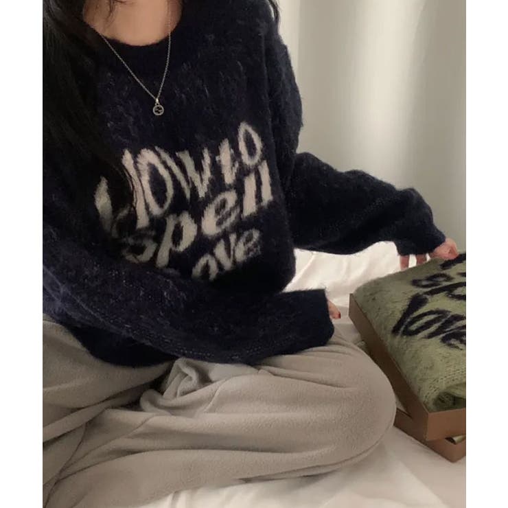 クルーネック カジュアルニットトップス | VIVID LADY | 詳細画像26 