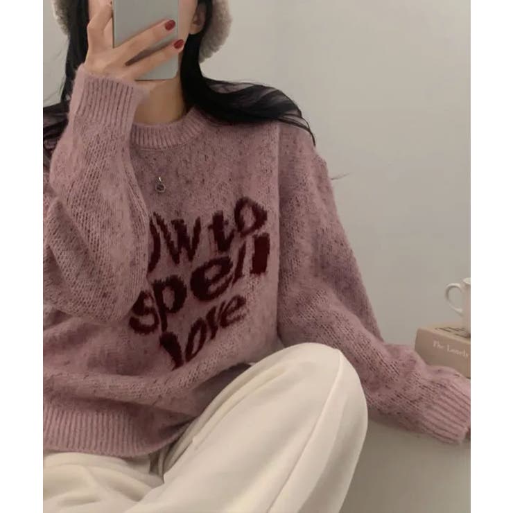 クルーネック カジュアルニットトップス | VIVID LADY | 詳細画像6 