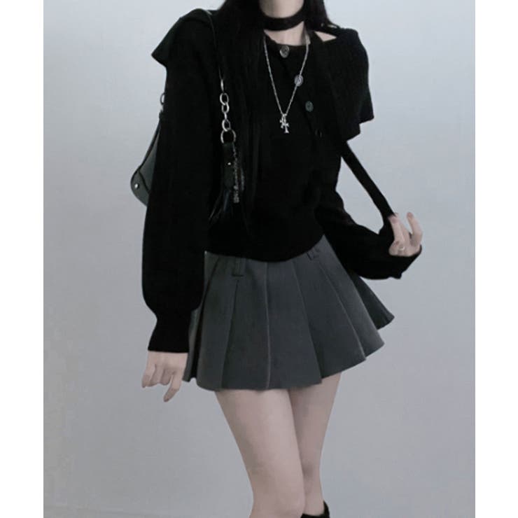 チョーカー付き ビッグカラーニットトップス | VIVID LADY | 詳細画像17 