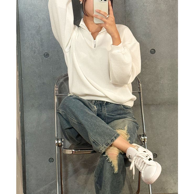 ボリューム袖アノラックリブニット レディース 春 | VIVID LADY | 詳細画像14 