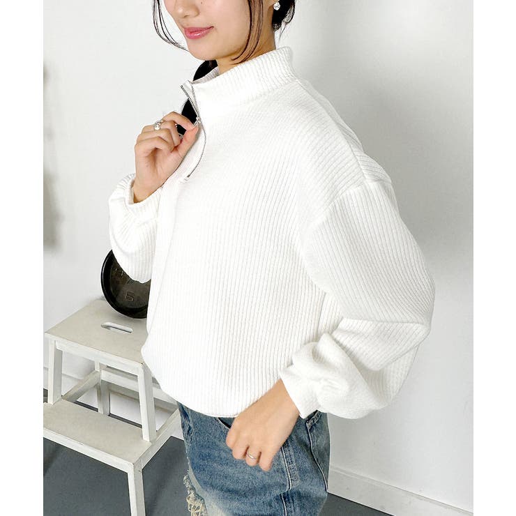 ボリューム袖アノラックリブニット レディース 春 | VIVID LADY | 詳細画像4 