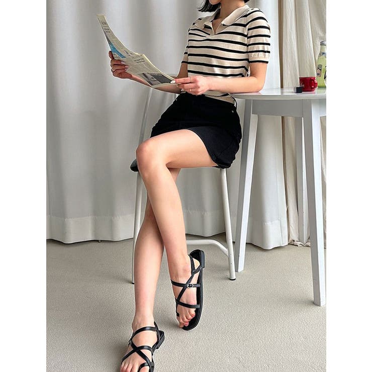 ボーダーポロニット 半袖 全3色 | VIVID LADY | 詳細画像22 