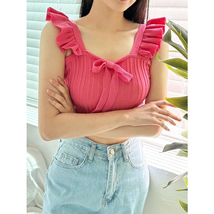 商品画像：RED VALENTINO ニットキャミソール ネイビー サイズM*OC92 2