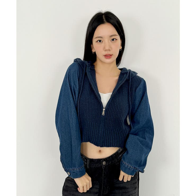 ニット フード付き デニム[品番：KH000015032]｜VIVID LADY（ビビッド