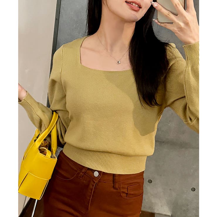 ニットセーター スクエアネック ショート丈 | VIVID LADY | 詳細画像18 