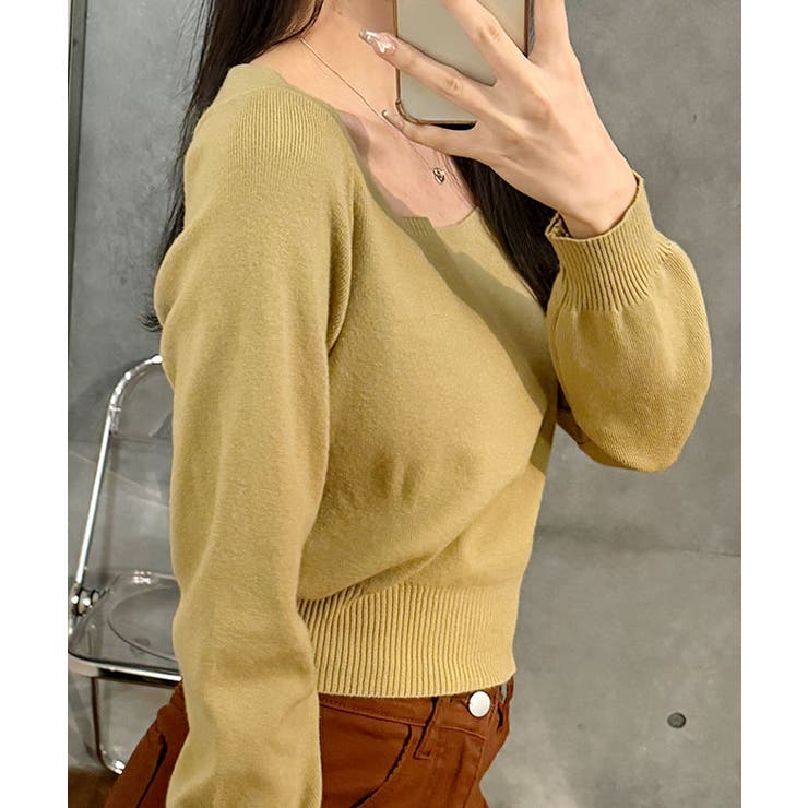 ニットセーター スクエアネック ショート丈 | VIVID LADY | 詳細画像20 