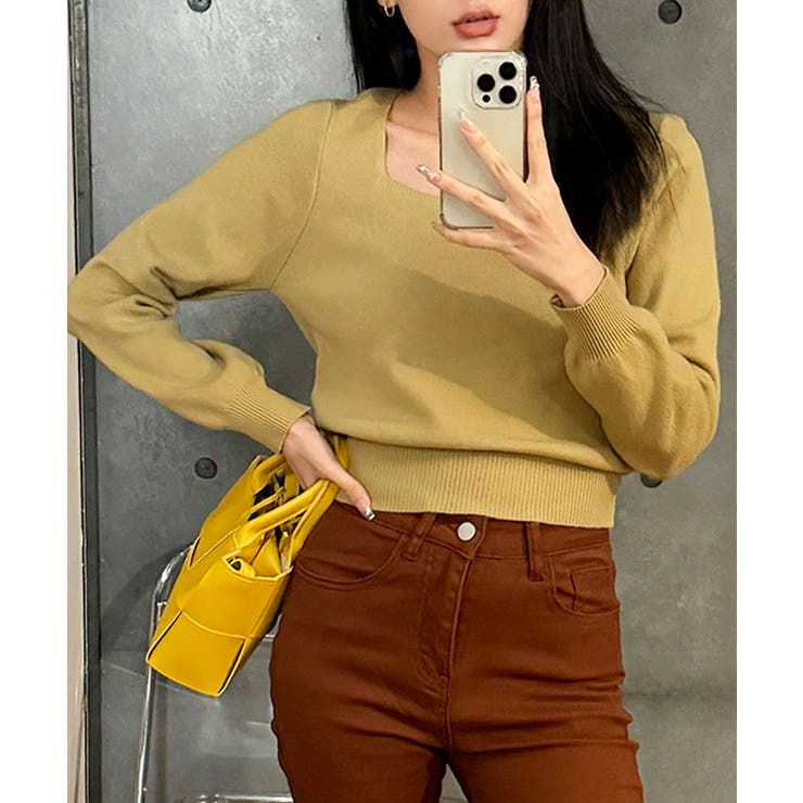 ニットセーター スクエアネック ショート丈 | VIVID LADY | 詳細画像21 