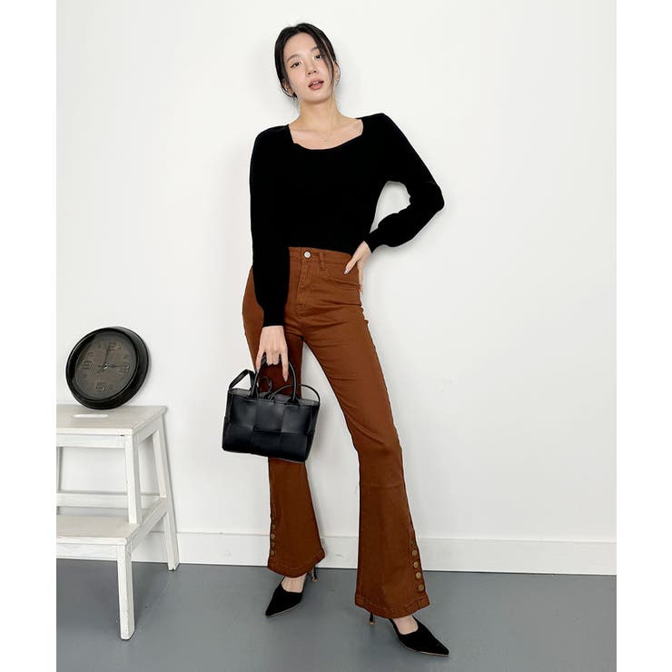 ニットセーター スクエアネック ショート丈 | VIVID LADY | 詳細画像22 