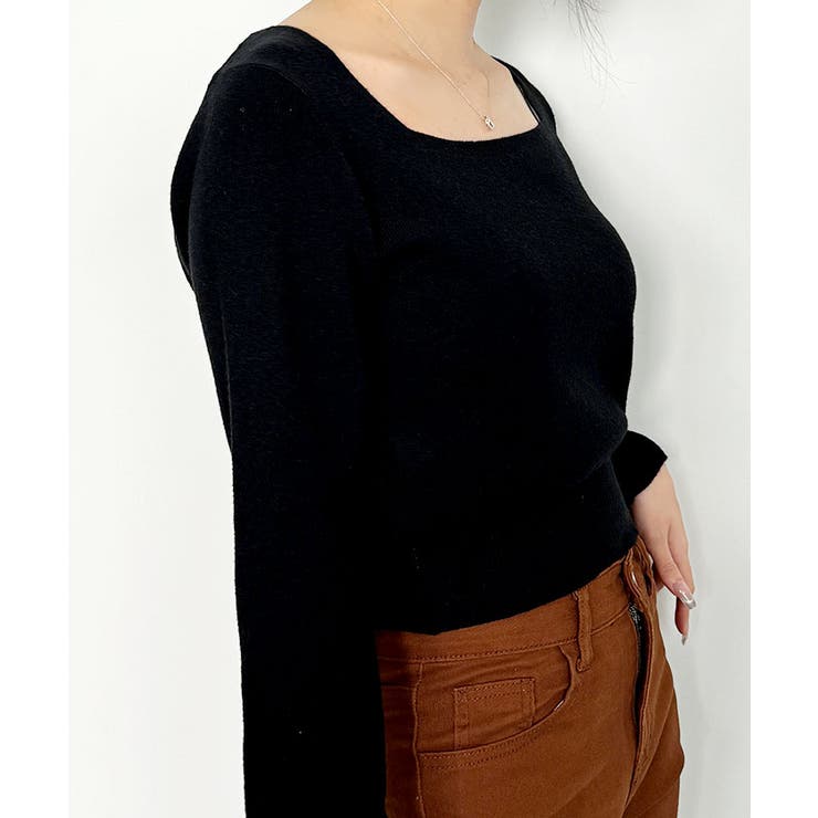 ニットセーター スクエアネック ショート丈 | VIVID LADY | 詳細画像28 