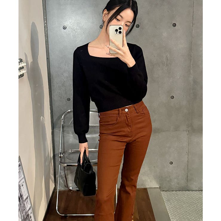 ニットセーター スクエアネック ショート丈 | VIVID LADY | 詳細画像30 