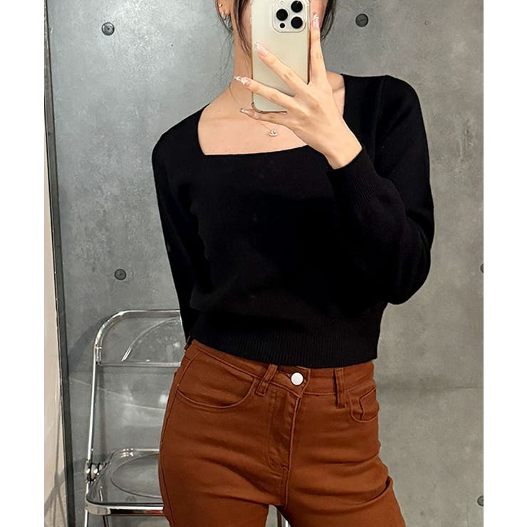 ニットセーター スクエアネック ショート丈 | VIVID LADY | 詳細画像31 