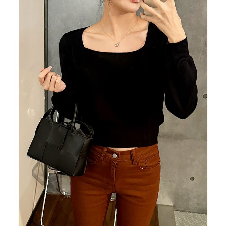 ニットセーター スクエアネック ショート丈 | VIVID LADY | 詳細画像32 