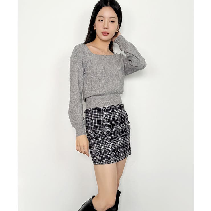 ニットセーター スクエアネック ショート丈 | VIVID LADY | 詳細画像34 