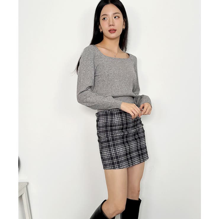 ニットセーター スクエアネック ショート丈 | VIVID LADY | 詳細画像35 