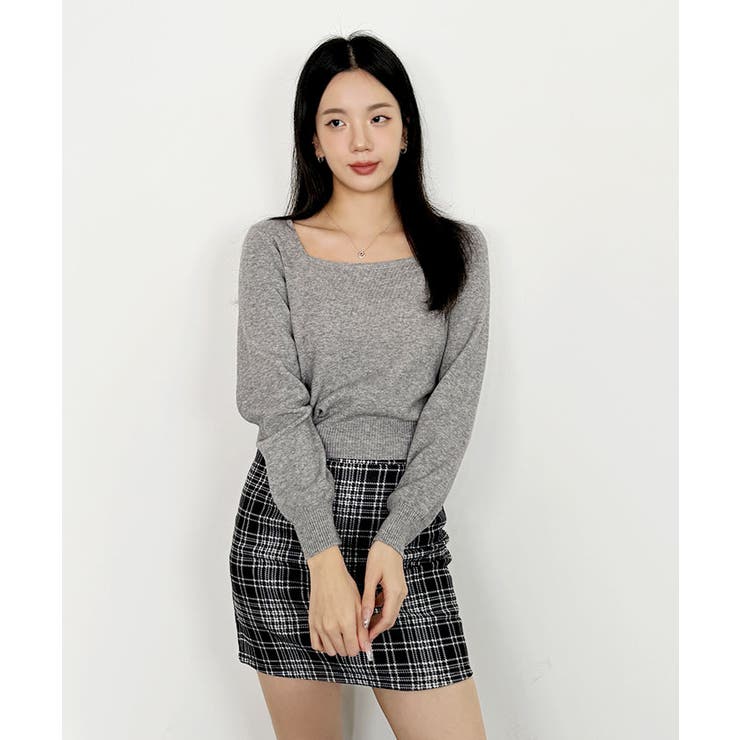 ニットセーター スクエアネック ショート丈 | VIVID LADY | 詳細画像36 