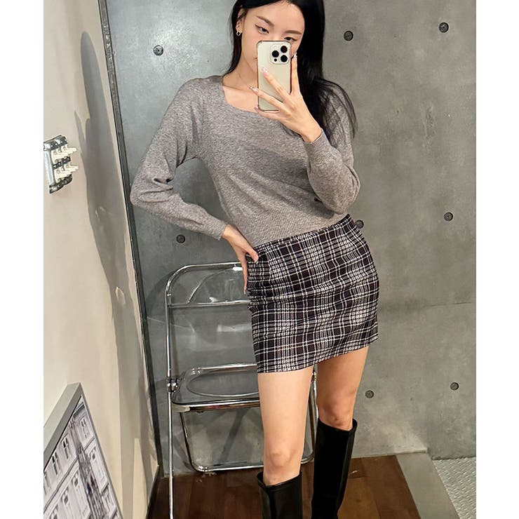 ニットセーター スクエアネック ショート丈 | VIVID LADY | 詳細画像38 