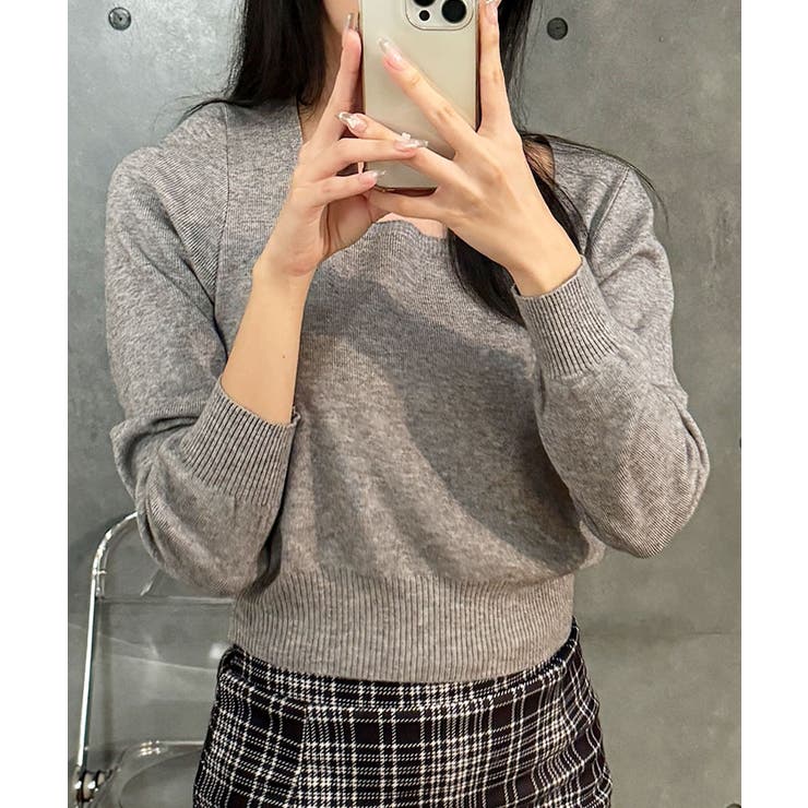 ニットセーター スクエアネック ショート丈 | VIVID LADY | 詳細画像40 