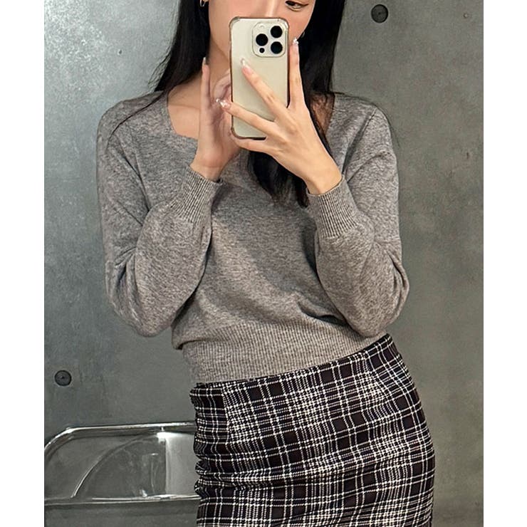 ニットセーター スクエアネック ショート丈 | VIVID LADY | 詳細画像41 