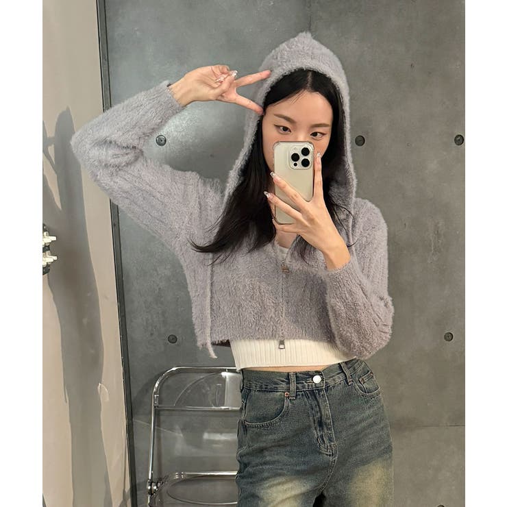 ニットカーディガン ジップアップ フード付き | VIVID LADY | 詳細画像19 