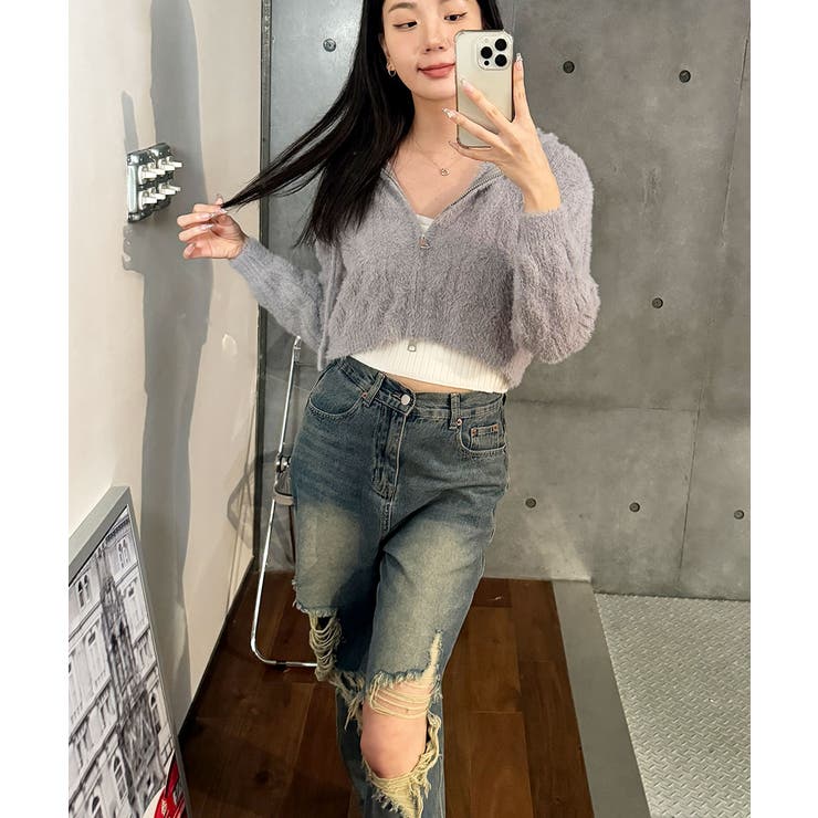 ニットカーディガン ジップアップ フード付き | VIVID LADY | 詳細画像15 