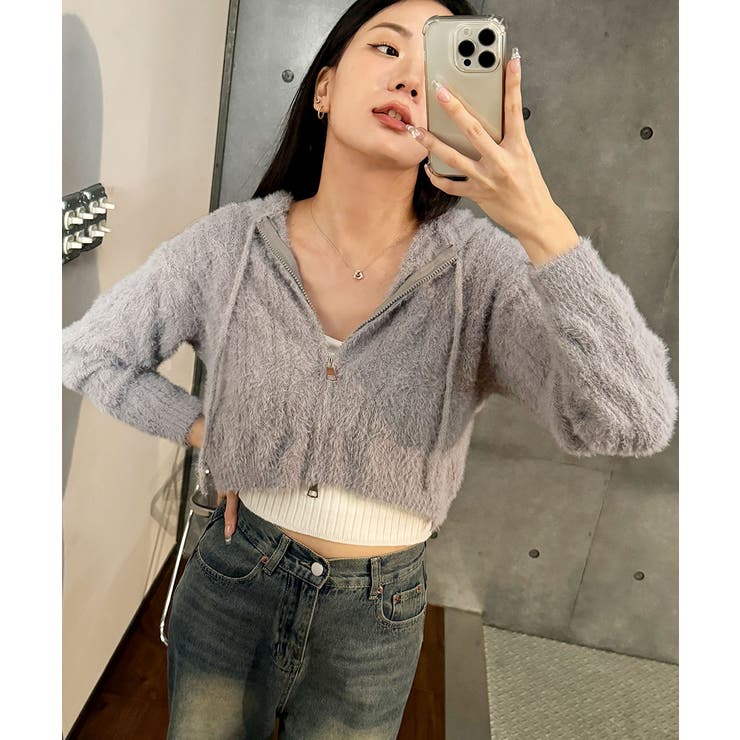 ニットカーディガン ジップアップ フード付き | VIVID LADY | 詳細画像18 