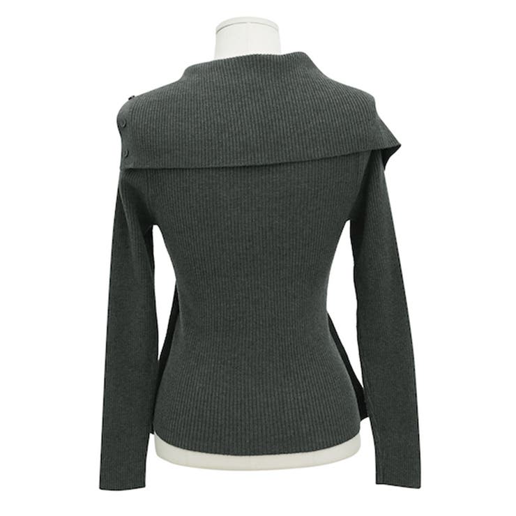 アシンメトリーラップデザイン リブニットトップス | VIVID LADY | 詳細画像19 