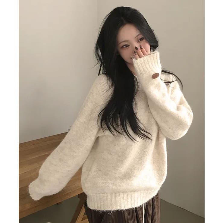 メランジカラー ヘンリーネック ニットプルオーバー | VIVID LADY | 詳細画像13 