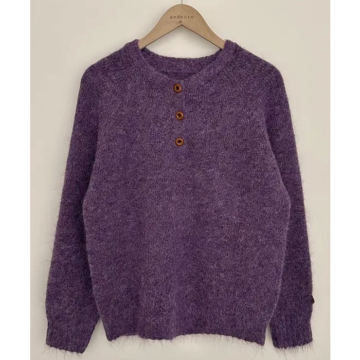 メランジカラー ヘンリーネック ニットプルオーバー | VIVID LADY | 詳細画像34 